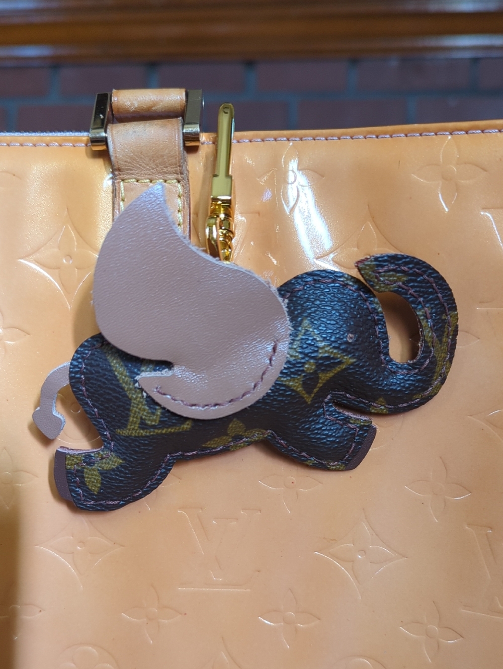 UPCYCLD - Bag Charm/Key Chain - Brown Elephant